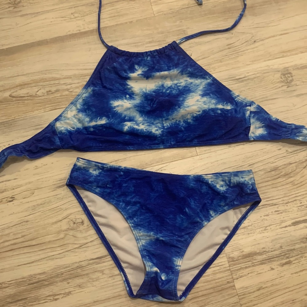 Tie dye blue bikini set